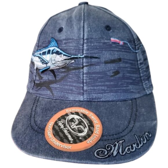 FLYING FISHERMAN Denim Blue Jean Marlin Cap - NWOT Men's OS - Picture 1 of 8